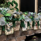 ST. PATRICK'S DAY VINTAGE GARLAND BANNER WITH BEAD ACCENTS