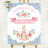 SOME BUNNY IS ONE 1st BIRTHDAY WELCOME SIGN