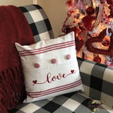 VALENTINE'S DAY LOVE PILLOW COVER IN RED GINGHAM 16'