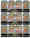 EASTER BRUNCH  WATER LABEL NAPKIN WRAP CANDY BAR WRAPPER FAVOR TAG- FARMHOUSE CARROT - BLACK GINGHAM  - DIY INSTANT DOWNLOAD