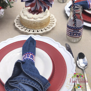 4th OF JULY WATER NAPKIN WRAPPERS & WATER LABELS - INSTANT DOWNLOAD