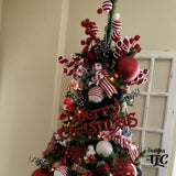 Red Snowflake Themed Christmas Tree Decorations - Winter Wonderland Christmas Decorations