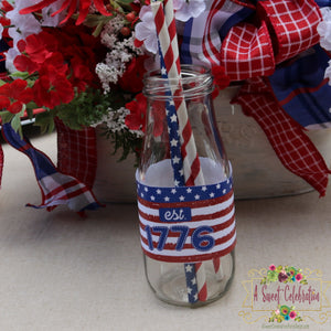 4th OF JULY WATER BOTTLE LABELS  2X9" INSTANT DOWNLOAD