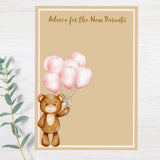 BEARLY WAIT PINK BABY SHOWER ADVICE FOR THE NEW PARENTS - INSTANT DOWNLOAD