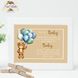 BEARLY WAIT BLUE BABY SHOWER DON'T SAY BABY GAME - INSTANT DOWNLOAD