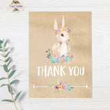 EASTER FLORAL BUNNY - HAPPY EASTER - EASTER INVITATION - DIY - WITH MATCHING THANK YOU