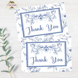 VINTAGE BLUE BRIDAL SHOWER INVITATION  - DIY PRINTABLE WITH MATCHING THANK YOU