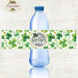 ST. PATRICK'S DAY WATER BOTTLE LABELS - INSTANT DOWNLOAD - IRISH KISSES SHAMROCK WISHES