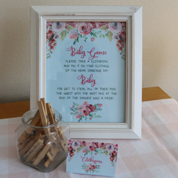 BABY SHOWER SHABBY CHIC TEA PARTY - DON'T SAY BABY DIY INSTANT DOWNLOAD