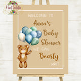 BEARLY WAIT PINK BABY SHOWER PERSONALIZED LARGE WELCOME SIGN DIY PRINTABLE (Copy)