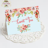 BRIDAL SHOWER SHABBY CHIC TEA PARTY - FOOD TABLE TENTS - INSTANT DOWNLOAD  DIY PRINTABLE