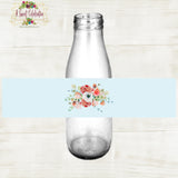 BABY SHOWER SHABBY CHIC TEA PARTY - WATER LABELS 2X9"  MILK BOTTLE -  DIY PRINTABLE INSTANT DOWNLOAD