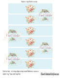 BABY SHOWER SHABBY CHIC TEA PARTY NAPKIN WRAPS- INSTANT DOWNLOAD  DIY PRINTABLE