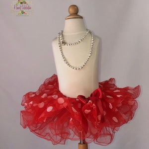 Tutu Baby - Girls Skirt - Red and White Polka Dot