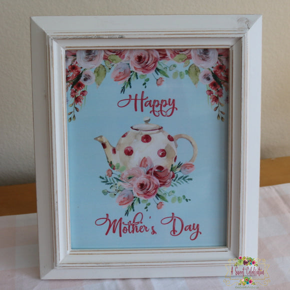 MOTHER'S DAY SHABBY CHIC TEA PARTY - WELCOME SIGN  DIY INSTANT DOWNLOAD