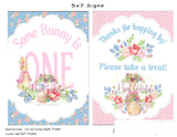 SOME BUNNY IS ONE 1st BIRTHDAY ONE SIGN  TREAT SIGN- INSTANT DOWNLOAD DIY