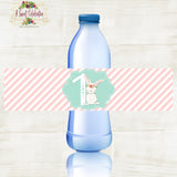 Some BUNNY is One! Floral Bunny  1st Birthday Water Bottle Labels - INSTANT DOWNLOAD