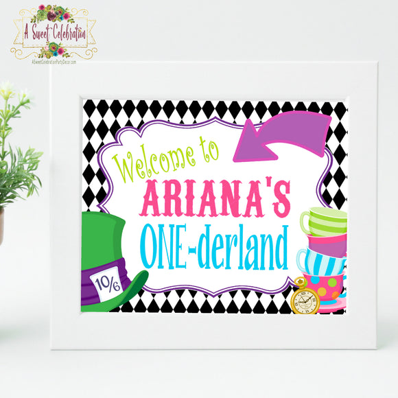 Alice's in ONE-derland Tea Party - Printable Personalized PDF - 8