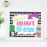 Alice's in ONE-derland Tea Party - Printable Personalized PDF - 8"x10" Welcome Sign