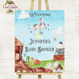 Mother Goose Nursery Rhymes Baby Shower Personalized PDF Printable 16:x20" Welcome Sign