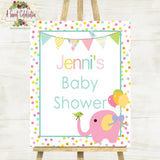 Circus Pink Elephant Baby Shower Large Welcome SIgn DIY Printable JPG