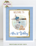 Nautical Sailor 1st Birthday Personalized Printable 8"x10" Welcome Sign - Digital
