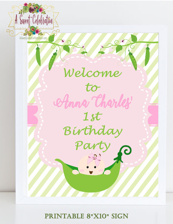 Sweet Pea Birthday Welcome Sign 8