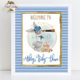 Nautical Little Sailor Baby Shower - Welcome Sign Printable Door Sign