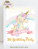 Magical Unicorn and Rainbow Pastel Birthday Party Package