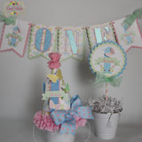Pastel Pink Butterfly 1st Birthday Personalized Smash Cake Party Package