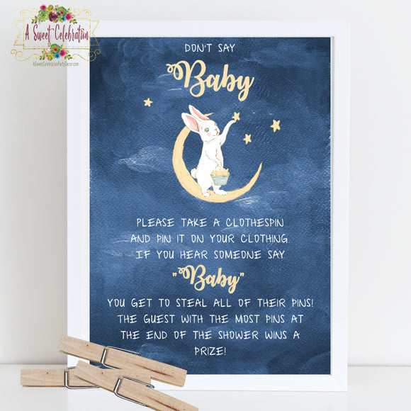 Twinkle, Twinkle Little Star Baby Shower PDF Printable Don't Say 