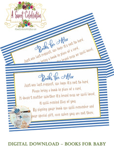 Nautical Sailor 1st Birthday - Personalized Books for Baby Card Insert