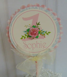 FLORAL SHABBY CHIC -  CAKE TOPPER