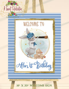 Nautical Sailor 1st Birthday Personalized Printable16"x20" Welcome Sign - Digital