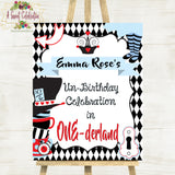 Alice's Tea Party  in ONE-derland Birthday Tea Party REd - Printable PDF Personalized Birthday Party  Package