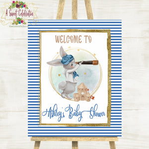 Nautical Little Sailor Baby Shower - 16" X 20" Welcome Sign - Printable Door Sign