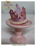 Princess Glitter Tiara with Pearls and Rhinestone Accent