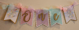 UNICORN - Magical Rainbow PASTEL RAINBOW HIGH CHAIR BANNER