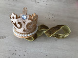 Princess Glitter Tiara with Pearls and Rhinestone Accent