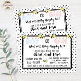 Bee Reveal - What will Baby Bee - Baby Reveal Printable Invitation with Matching Thank You - PDF/JPG