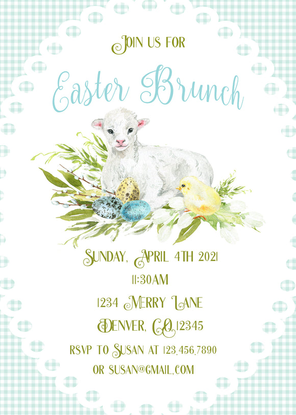 EASTER BRUNCH INVITATIONS - WITH MATCHING THANK YOU