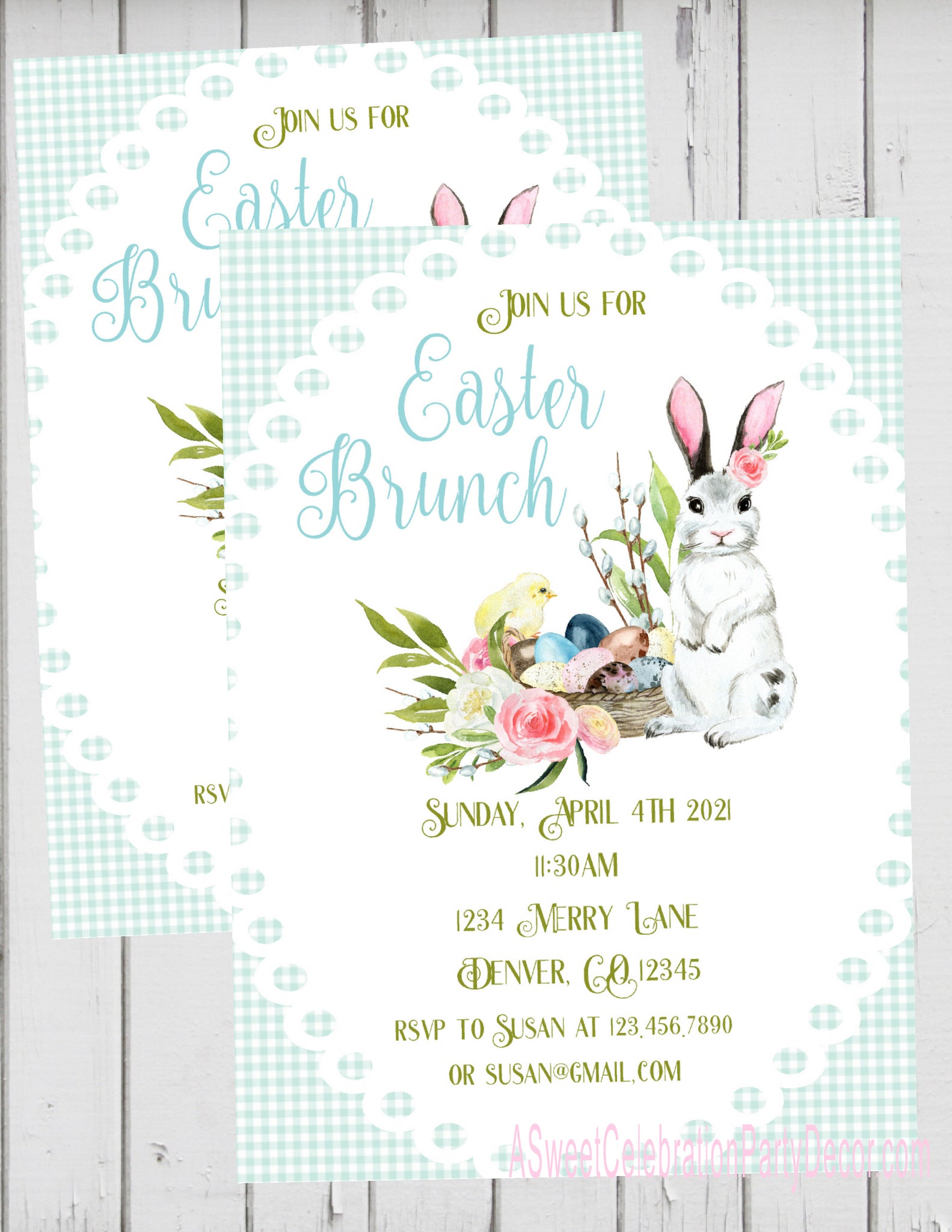 EASTER BRUNCH INVITATIONS - WITH MATCHING