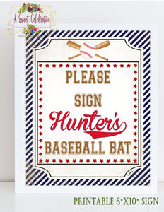 Vintage Baseball Birthday Personalized PDF Printable Autograph Signs - Set of 3 Signs