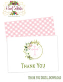 Pink Baptism, 1st Communion or Christening Thank You in Soft Florals - Instant Download