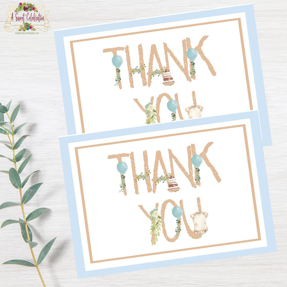 Boho Baby Shower PDF Printable Thank You - Instant Download