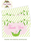 Sweet Pea 1st Birthday Invitation with Matching Thank You - Printable