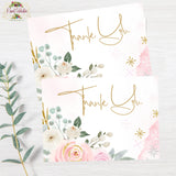 Baby It's Cold Outside Pink and Gold Baby Shower Thank You  - Instant Download