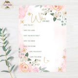 Baby It's Cold Outside Pink and Gold Baby Shower Wishes for Baby  - Instant Download