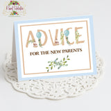 Boho Baby Shower PDF Printable Advice Cards - Instant Download