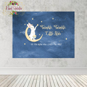 Twinkle, Twinkle Little Star Baby Shower Personalized PDF Printable Backdrop